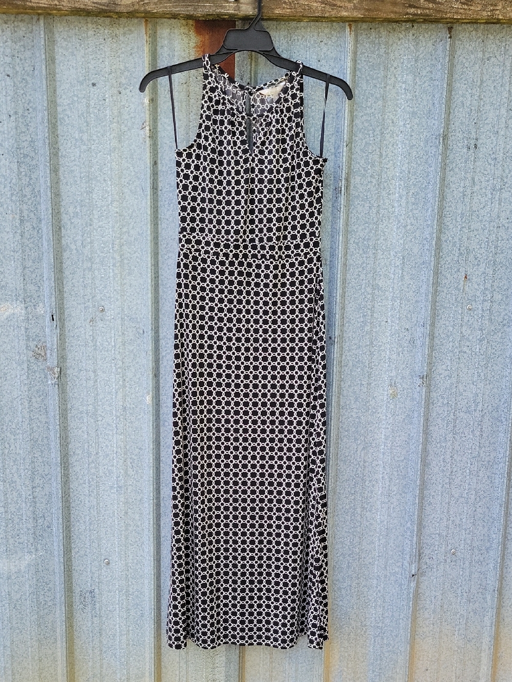 Banana Republic Sleeveless Black and White Geometric Maxi Dress S/P